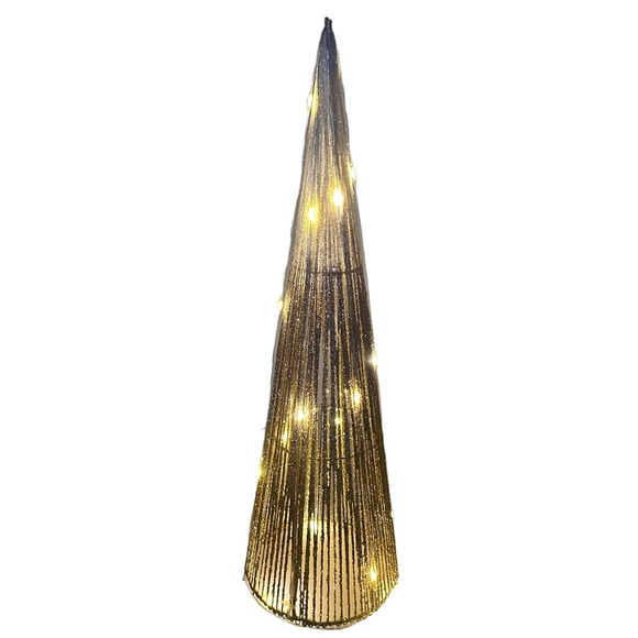 🎄 2x Holiday Home 18” Christmas Tree Cone LED Gold - Picture 7 of 13